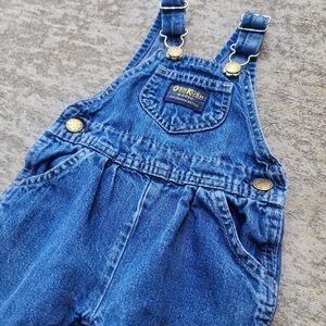 Vintage Vestbak OshKosh B'Gosh Denim Overalls Size 6/9M Blue Cotton‎ USA Made